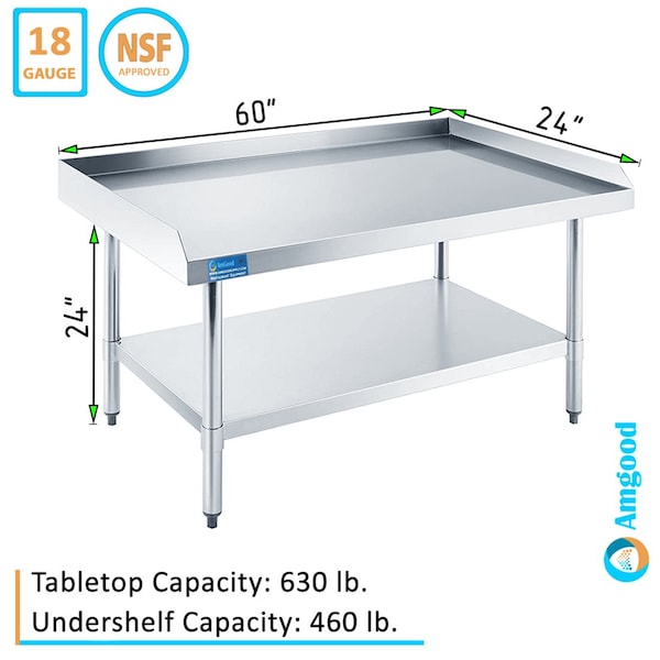 Amgood 24in x 60in Stainless Steel Equipment Stand - AMG ES-2460