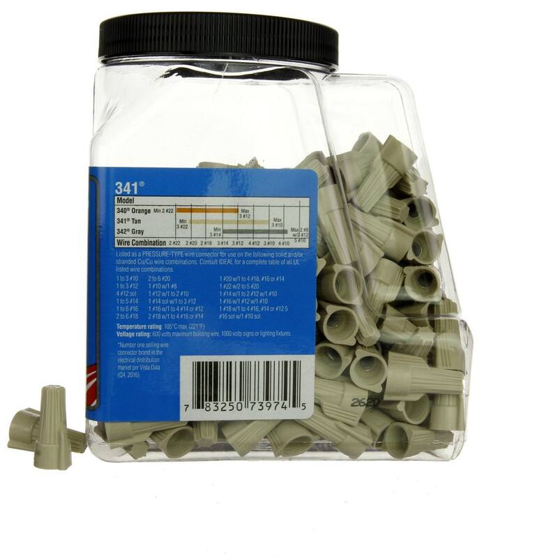 IDEAL 341 Conector de alambre retorcido Tan Twister (paquete de 250) - 30-1341J