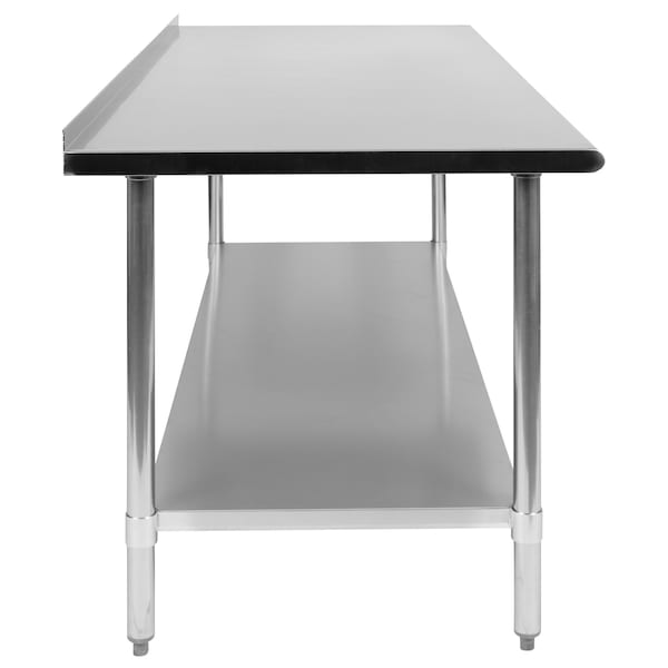 Flash Furniture 72"W Stainless 18 Gauge Work Table - Undershelf - NH-WT-3072BSP-GG
