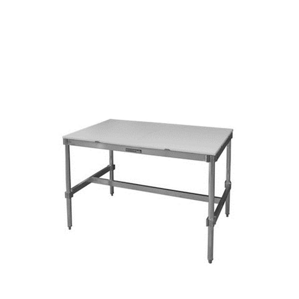 Prairie View Industries 3 Piece Poly Top Aluminum I-Frame Table- 34 to 35.5 x 30 x 72 in. - AIFT303472-PT