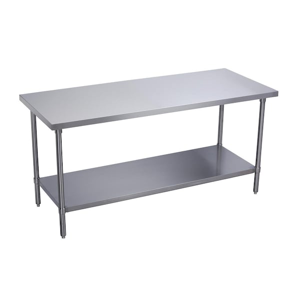 Elkay Economy Work Table Stainless Steel Under Shelf No Backsplash 30 L X 24 W X 36 H Over All - EWT24S30-STG-4X