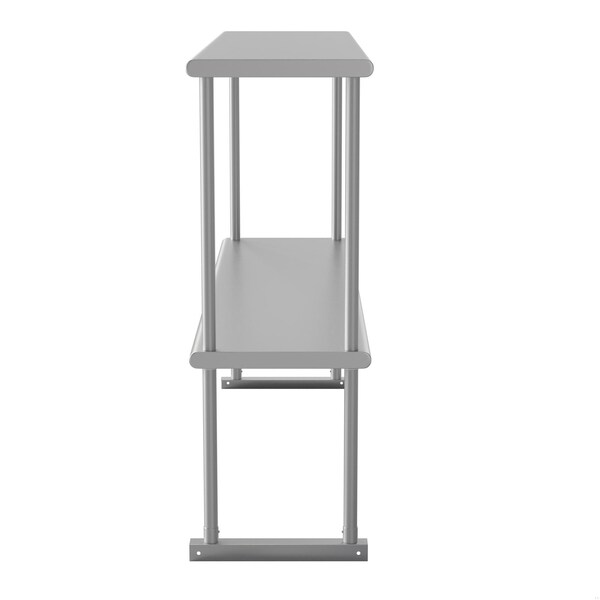 Flash Furniture Reese 430 Stainless Steel 18 Gauge NSF Certified 48-in x 12-in Metal Kitchen Double Overshelf - NH-OSD-1248-GG