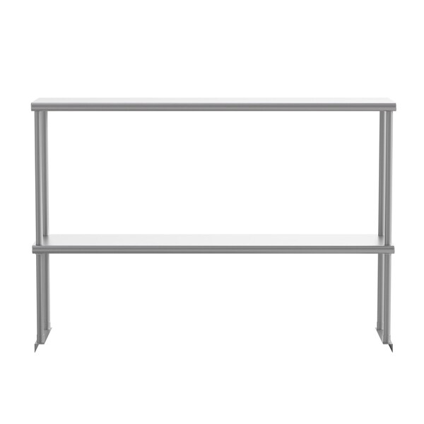 Flash Furniture Reese 430 Stainless Steel 18 Gauge NSF Certified 48-in x 12-in Metal Kitchen Double Overshelf - NH-OSD-1248-GG
