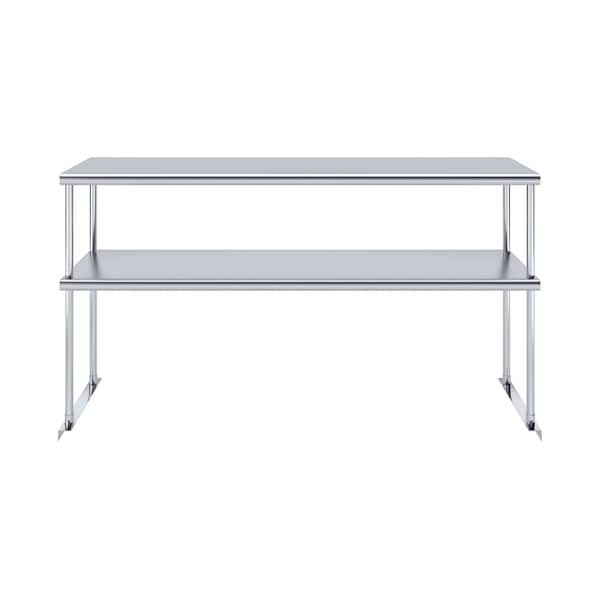Amgood 14''x60'' Stainless Steel Double Deck Over Shelf - DOS-1460-Z