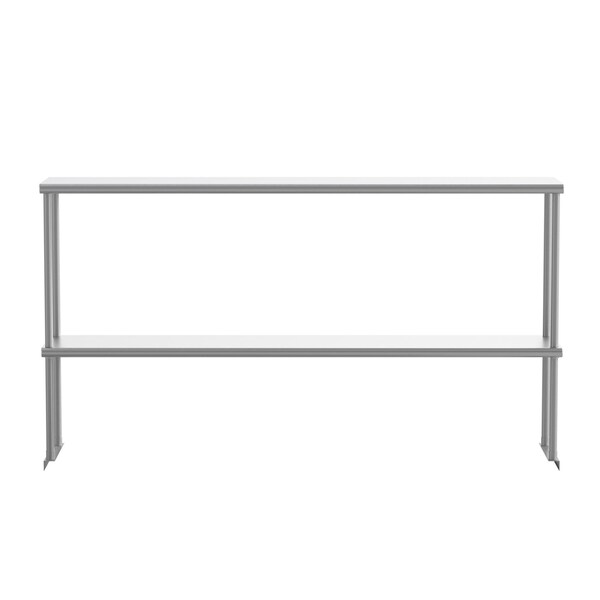 Flash Furniture Reese 430 Stainless Steel 18 Gauge NSF Certified 60-in x 12-in Metal Kitchen Double Overshelf - NH-OSD-1260-GG