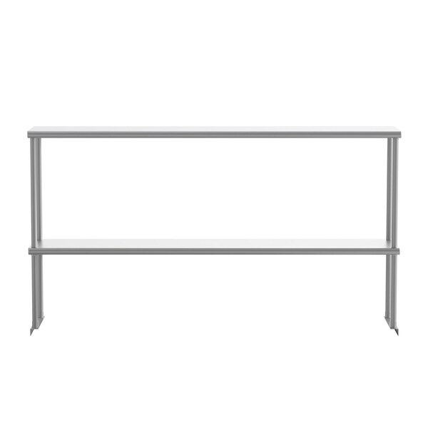 Flash Furniture Reese 430 Stainless Steel 18 Gauge NSF Certified 60-in x 12-in Metal Kitchen Double Overshelf - NH-OSD-1260-GG
