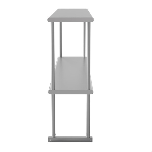 Flash Furniture Reese 430 Stainless Steel 18 Gauge NSF Certified 60-in x 12-in Metal Kitchen Double Overshelf - NH-OSD-1260-GG