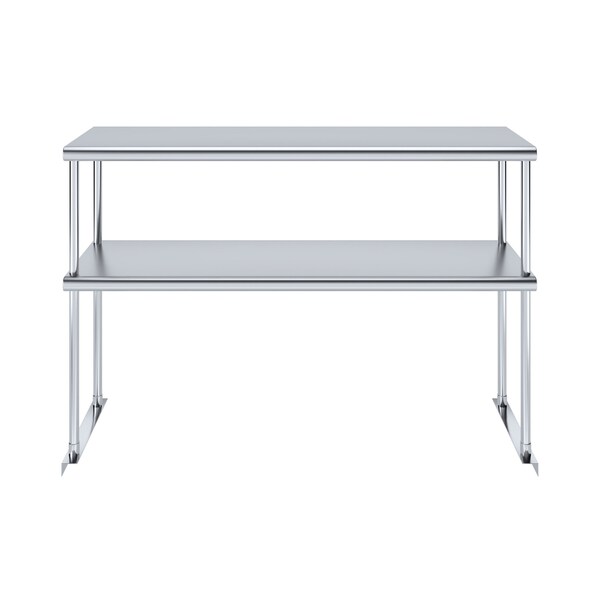 Amgood 14''x48'' Stainless Steel Double Deck Over Shelf - DOS-1448-Z