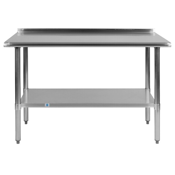 Flash Furniture 48"W Stainless 18 Gauge Work Table - Undershelf - NH-WT-2448BSP-GG