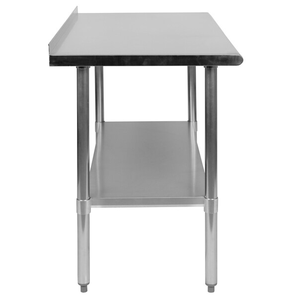 Flash Furniture 48"W Stainless 18 Gauge Work Table - Undershelf - NH-WT-2448BSP-GG