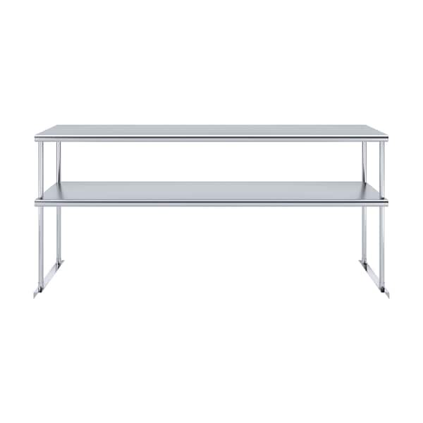 Amgood 14''x72'' Stainless Steel Double Deck Over Shelf - DOS-1472-Z