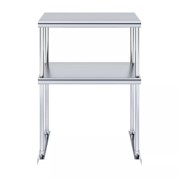 Amgood 14''x24'' Stainless Steel Double Deck Over Shelf - DOS-1424-Z