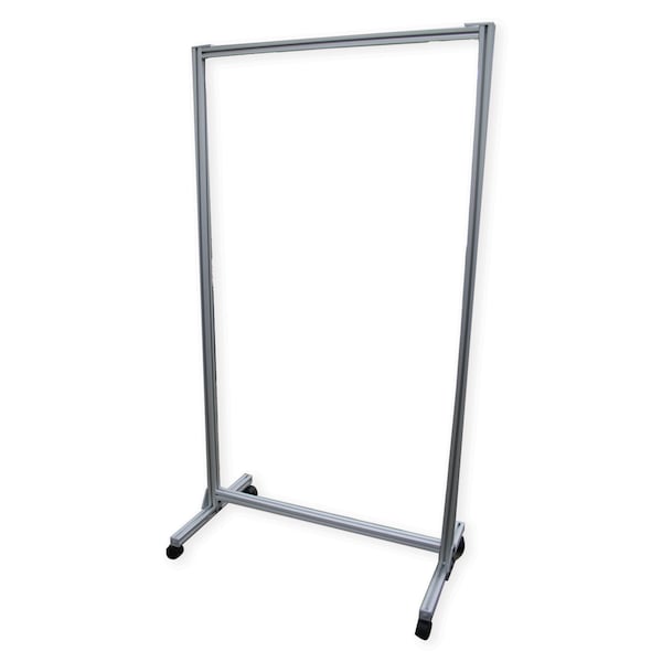 Ghent Glass Mobile Divider, 74"H x 38"W, Clear - CMD7438-G