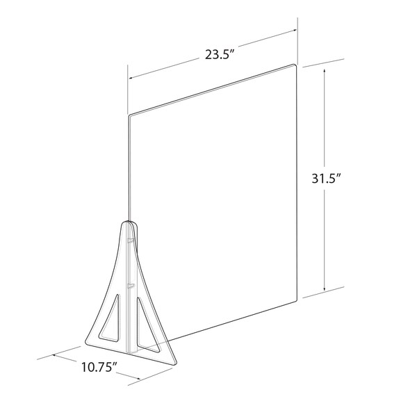 Azar Displays 23.5" x 31.5" Single Leg Partition Shield, PK2 - 179894-187