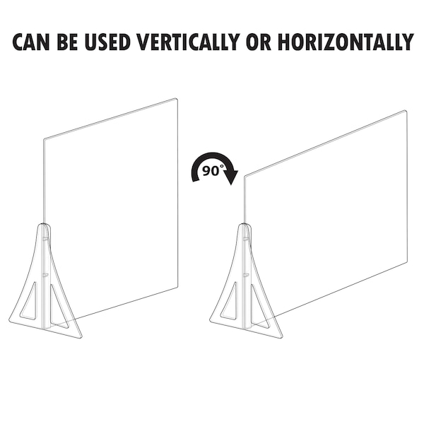 Azar Displays 23.5" x 31.5" Single Leg Partition Shield, PK2 - 179894-187