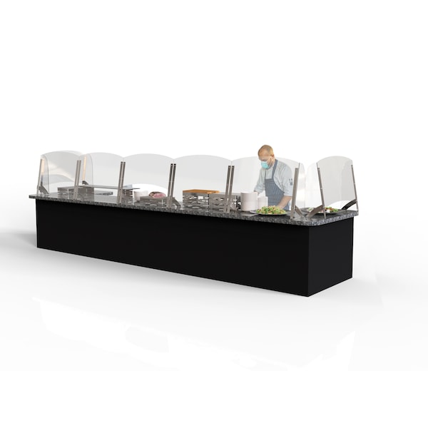 Rosseto Serving Solutions Avant Guarde Shield + Serve 24” Clear Buffet Sneeze Guard, 1 EA - AG200