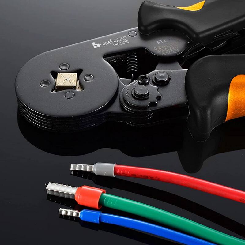 KIT de herramientas de prensado de casquillos NEWHOUSE ELECTRIC con herramienta de prensado de cables, contenedor de casquillos y 1,200 conectores eléctricos - FTK1200