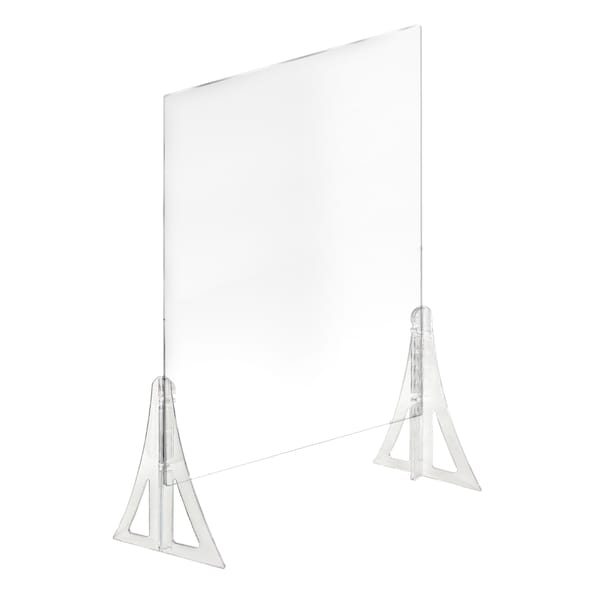 Azar Displays Acrylic Plexiglass Shield PPE 30"x40" Adjustable w/ Support Stands, PK2 - 179776-187
