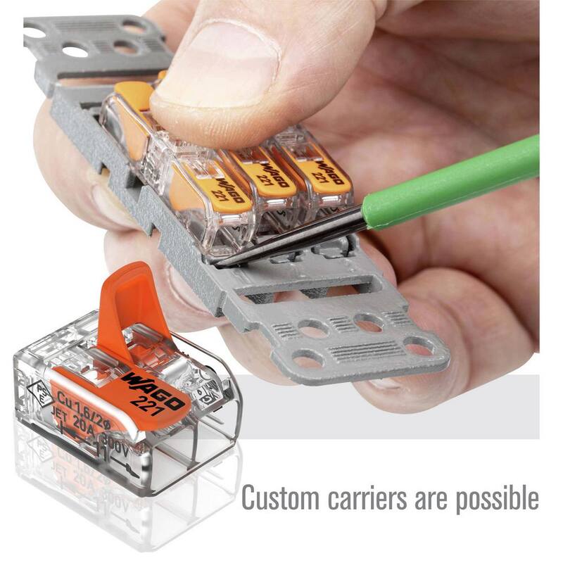 WAGO 221-412/996-010 2-Wire Lever Nuts - Conectores de empalme compactos de conductor, 12-24 AWG (paquete de 10) - 60343606