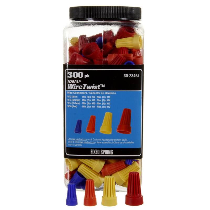 IDEAL WireTwist Azul, Naranja, Amarillo, Rojo Conectores de alambre de colores surtidos (frasco de 300 piezas) - 30-2346J