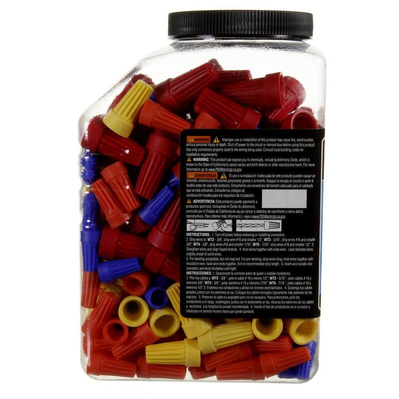 IDEAL WireTwist Azul, Naranja, Amarillo, Rojo Conectores de alambre de colores surtidos (frasco de 300 piezas) - 30-2346J