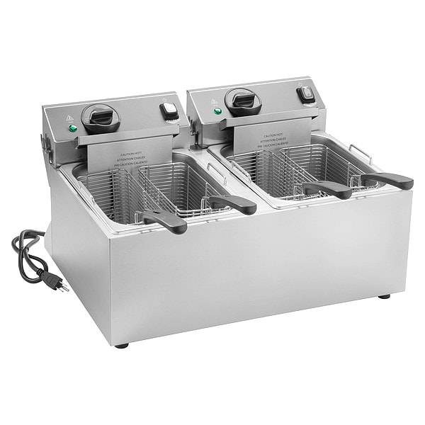 Vollrath Fryer, 10lb, 12-5/8"Hx23"W, SS, Electric - CF2-1800DUAL