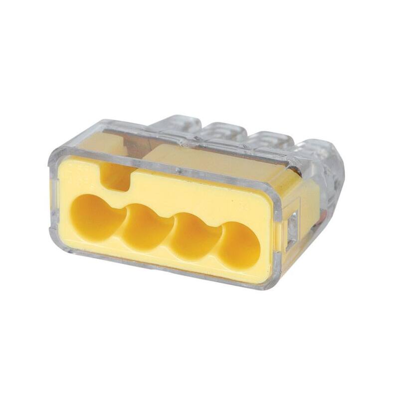 Conector de 4 puertos IDEAL 34 Amarillo In-Sure (paquete de 100) - 30-1034P