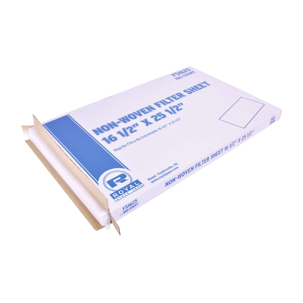 Amercareroyal Royal 6.5"x25.5" Non-Woven Filter Sheet, PK100 - FS1625