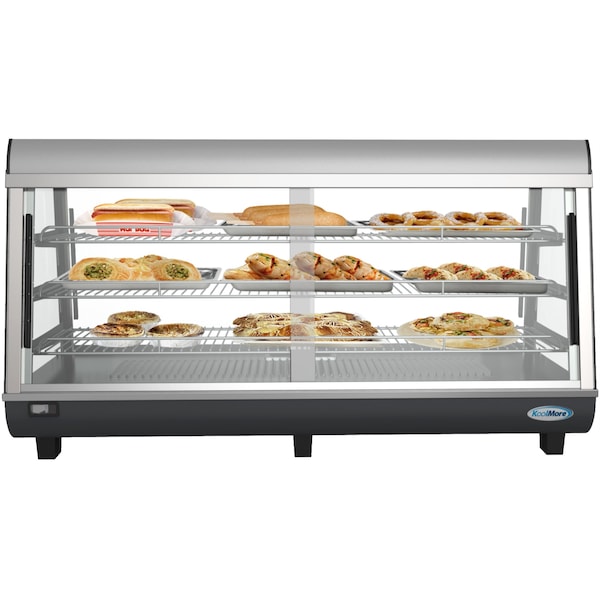 Koolmore 48" Countertop Food Warmer Display Case Merchandiser with LED Lighting and Front Sliding Door - HDC-6C