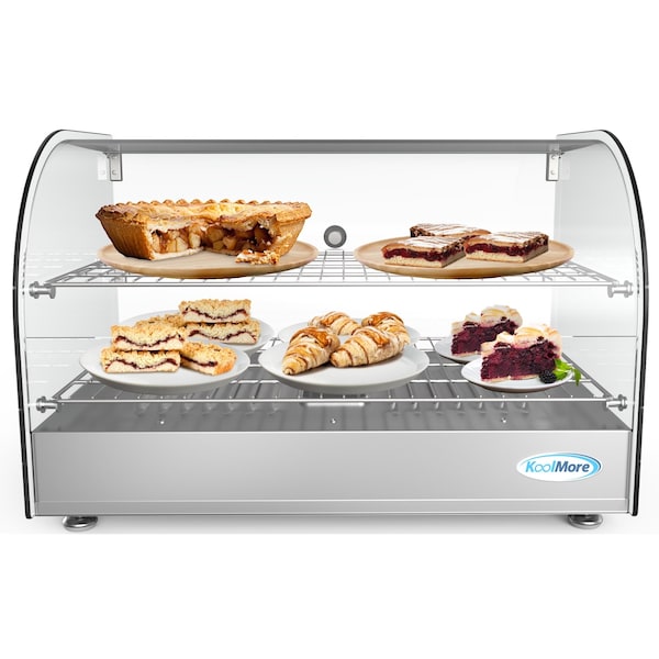 Koolmore 22" Commercial 2 Shelf Countertop Food Warmer Display Case - 1.5. cu ft., Silver, Model: - HDC-1.5C