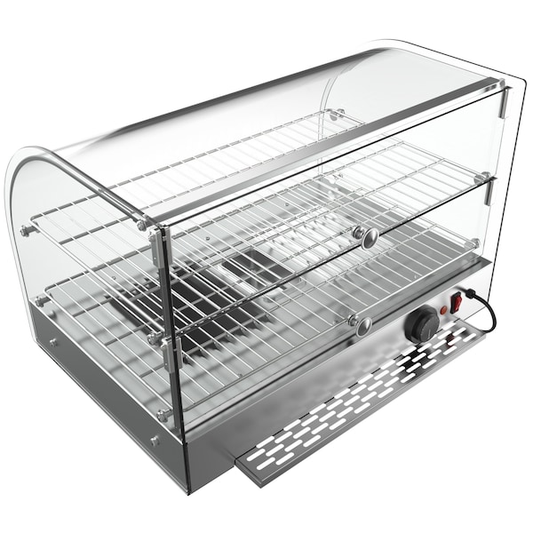 Koolmore 22" Commercial 2 Shelf Countertop Food Warmer Display Case - 1.5. cu ft., Silver, Model: - HDC-1.5C
