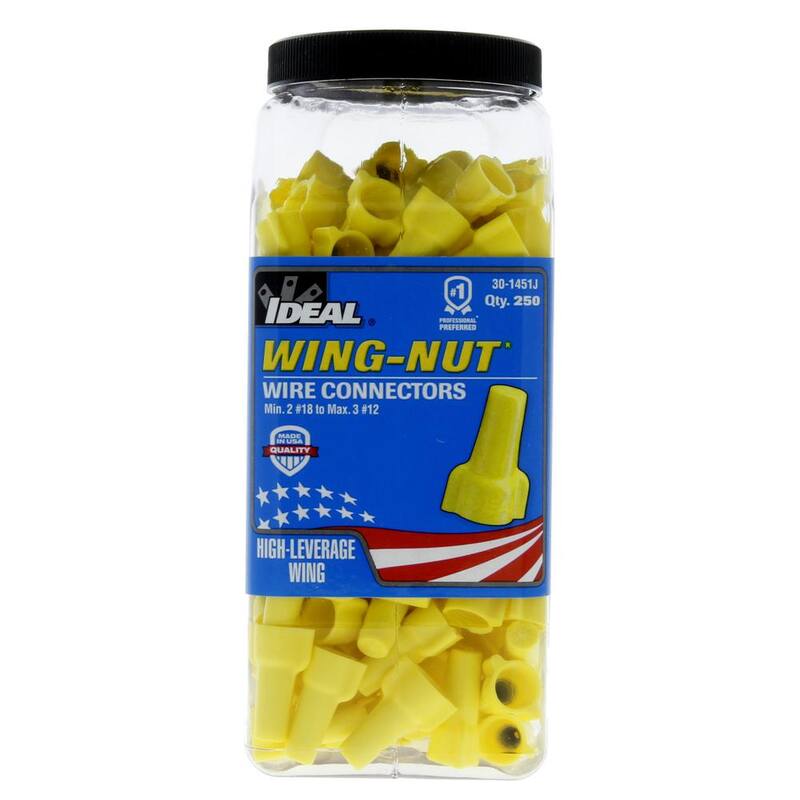IDEAL 451 Conectores de Alambre WING-NUT Amarillos (paquete de 250) - 30-1451J