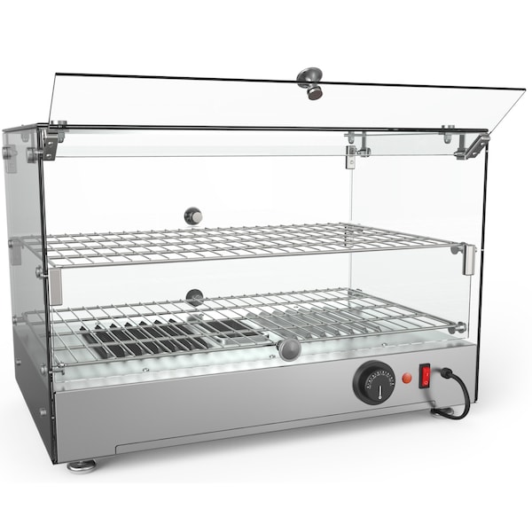 Koolmore -  22" Self Service 2 Shelf Commercial Countertop Food Warmer Display Case - 1.7. cu ft, Silver - HDC-1.7C