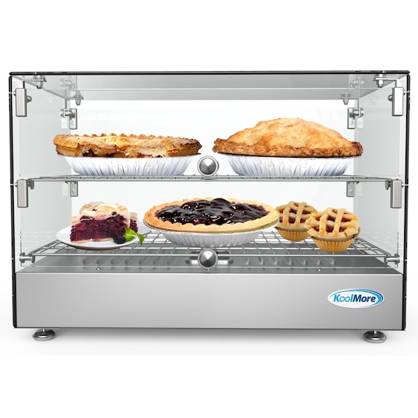 Koolmore -  22" Self Service 2 Shelf Commercial Countertop Food Warmer Display Case - 1.7. cu ft, Silver - HDC-1.7C