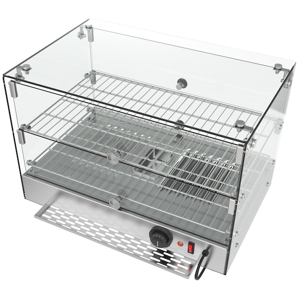 Koolmore -  22" Self Service 2 Shelf Commercial Countertop Food Warmer Display Case - 1.7. cu ft, Silver - HDC-1.7C