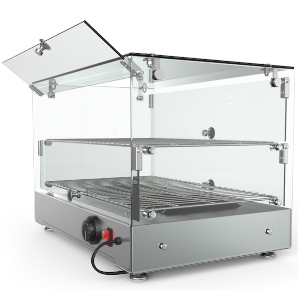 Koolmore -  22" Self Service 2 Shelf Commercial Countertop Food Warmer Display Case - 1.7. cu ft, Silver - HDC-1.7C