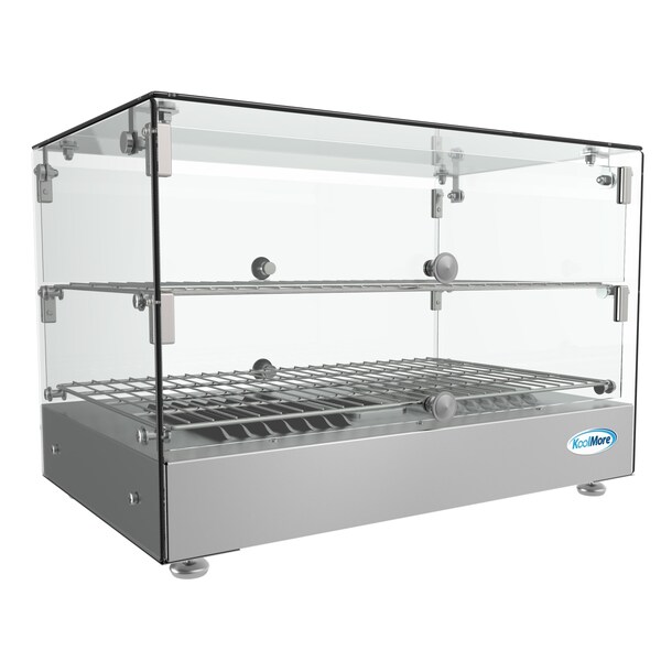 Koolmore -  22" Self Service 2 Shelf Commercial Countertop Food Warmer Display Case - 1.7. cu ft, Silver - HDC-1.7C
