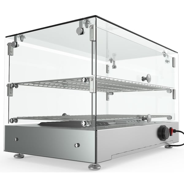 Koolmore -  22" Self Service 2 Shelf Commercial Countertop Food Warmer Display Case - 1.7. cu ft, Silver - HDC-1.7C