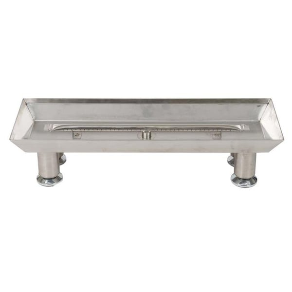 Dagan Dagan LBPS-18 Burner Pan with Straight Burner; Stainless Steel - LBPS-18
