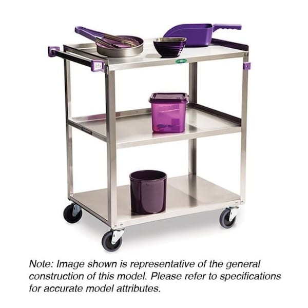 Lakeside Allergen Awareness Stainless 3 Shelf Cart; 300 Lb Capacity, 18"x27" - 322A