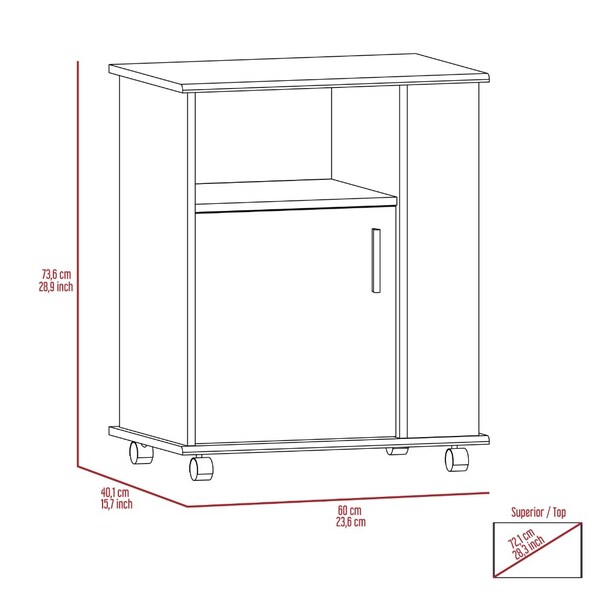Tuhome Kit Lower Microwave Cabinet, Single Door, Three Side Shelves-Black - MLW6198