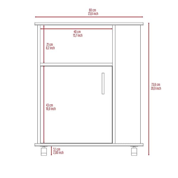 Tuhome Kit Lower Microwave Cabinet, Single Door, Three Side Shelves-Black - MLW6198