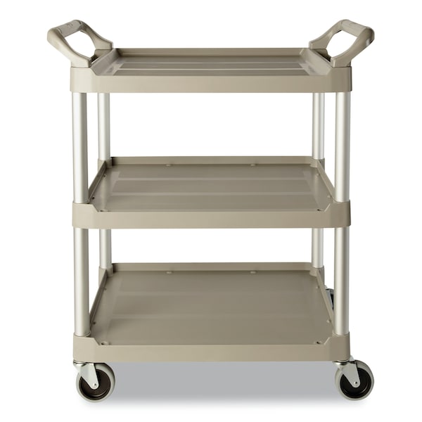 Rubbermaid Commercial Service Cart, 200-lb Cap, 3-Shelf, 18.63w x 33.63d x 37.75h, Off-White - FG342488OWHT