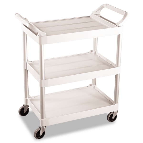 Rubbermaid Commercial Service Cart, 200-lb Cap, 3-Shelf, 18.63w x 33.63d x 37.75h, Off-White - FG342488OWHT