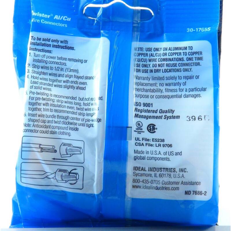 Conectores de alambre IDEAL Twister Al/Cu, morados (paquete de 10) - 30-1765S