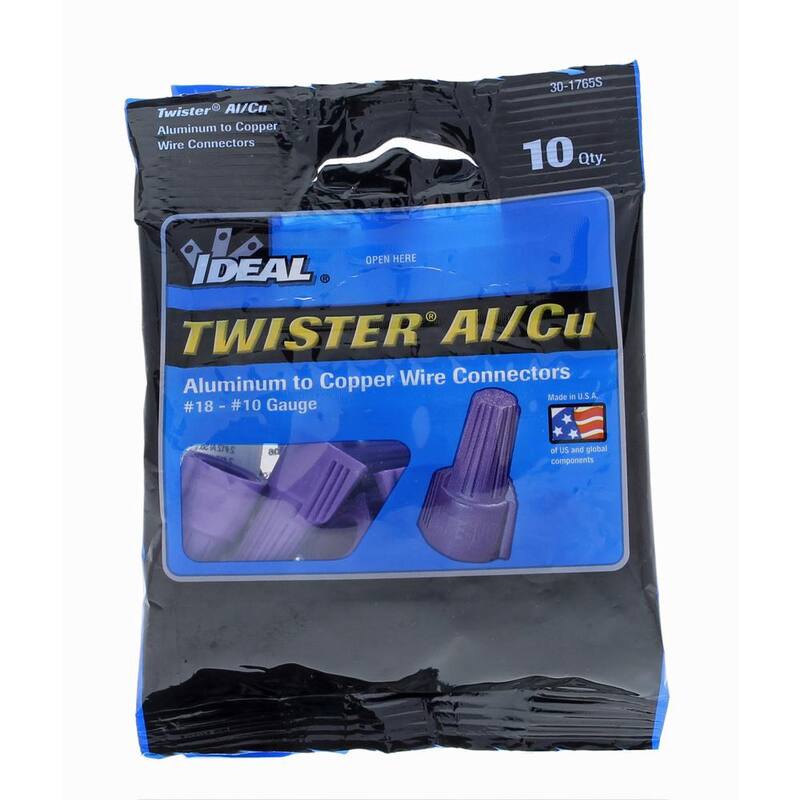 Conectores de alambre IDEAL Twister Al/Cu, morados (paquete de 10) - 30-1765S