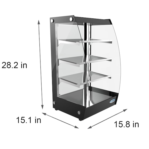 Koolmore Glass Bakery Display case 4 Tier Self Service Pastry Case with LED lighting and Rear Door - DC-3CB