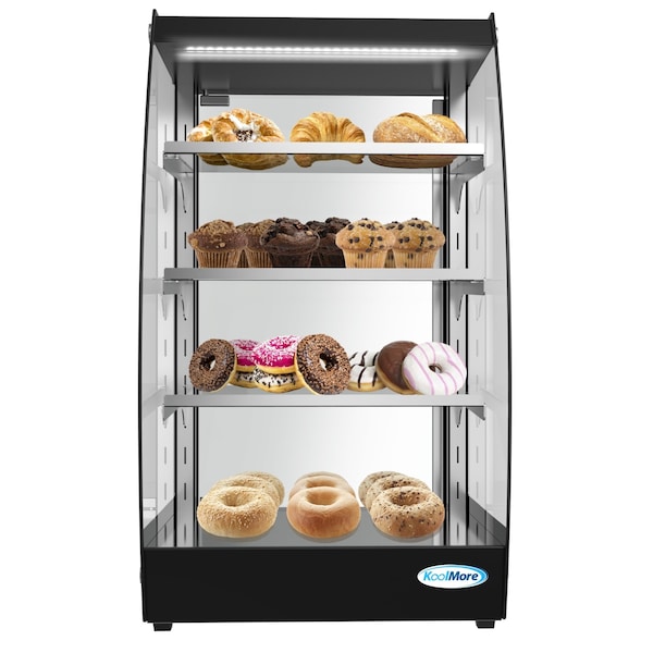 Koolmore Glass Bakery Display case 4 Tier Self Service Pastry Case with LED lighting and Rear Door - DC-3CB