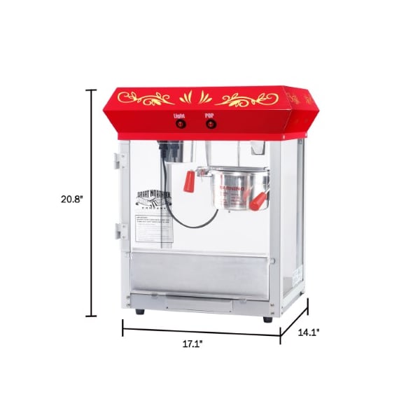 Great Northern Popcorn 6106 Great Northern Popcorn Red Foundation Top Popcorn Popper Machine, 6 Ounce - 318758JWY