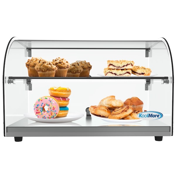 Koolmore -  22" Commercial Countertop Bakery Display Case with Front Curved Glass and Rear Door - 1.5 cu. ft. - DC-2C